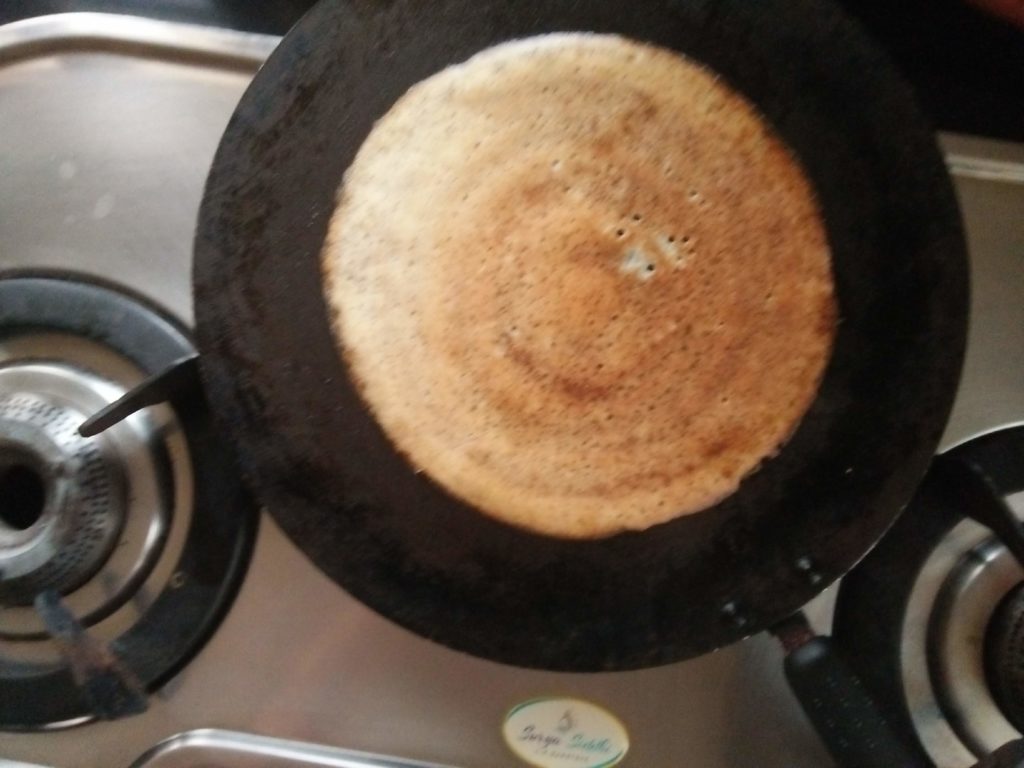 Dosa in a non-stick pan