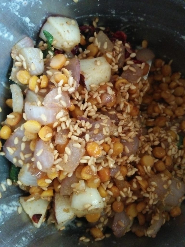 All the ingredients required for making mysore chutney