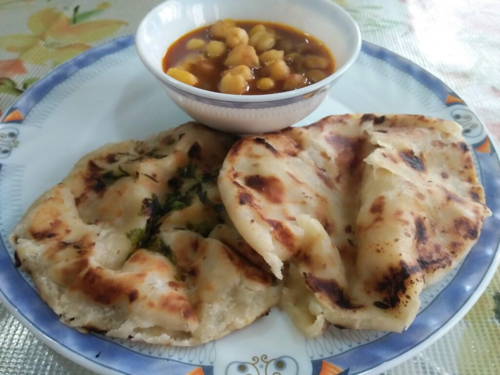 Amritsari Aloo Kulcha Chole, a street Food of India