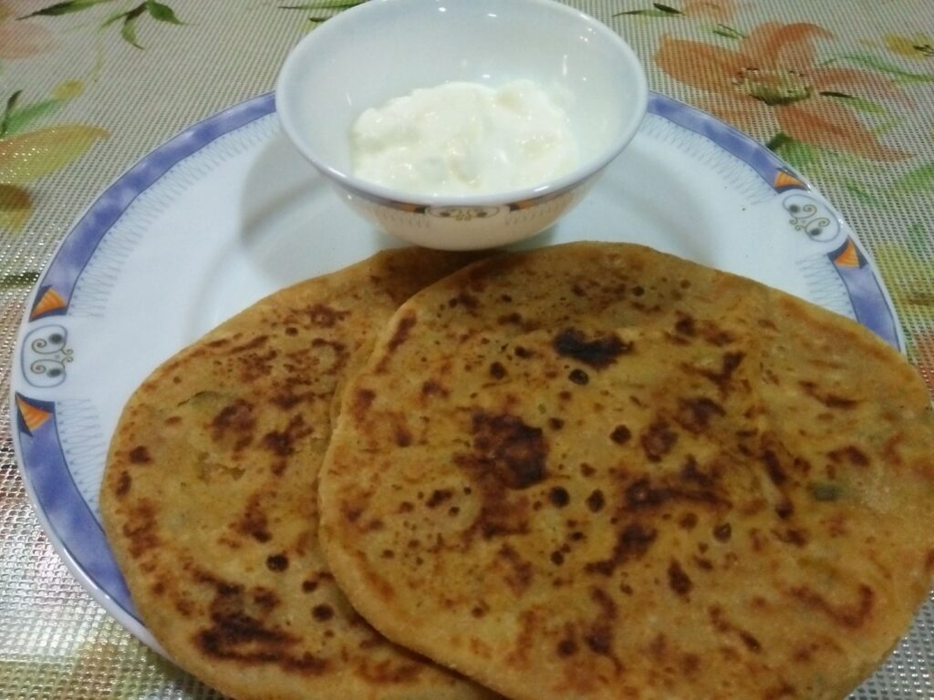 My version of Aloo Paratha recipe from the 4 different types of Parathas