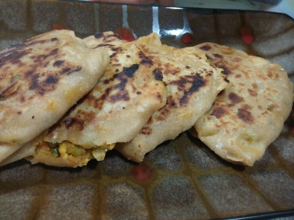 Mixed Veg Paneer paratha, again one of the 4 unusual types of paratha
