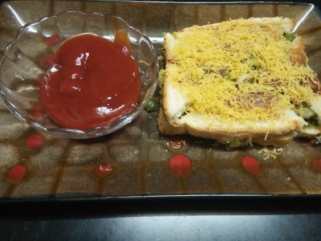 Mumbai Masala Toast Sandwich Recipe - one of the different types of sandwiches