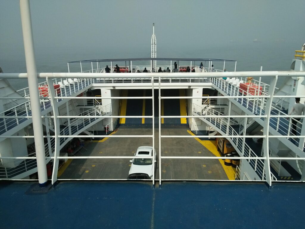 VIEW FROM THE DECK INSIDE RO RO FERRY