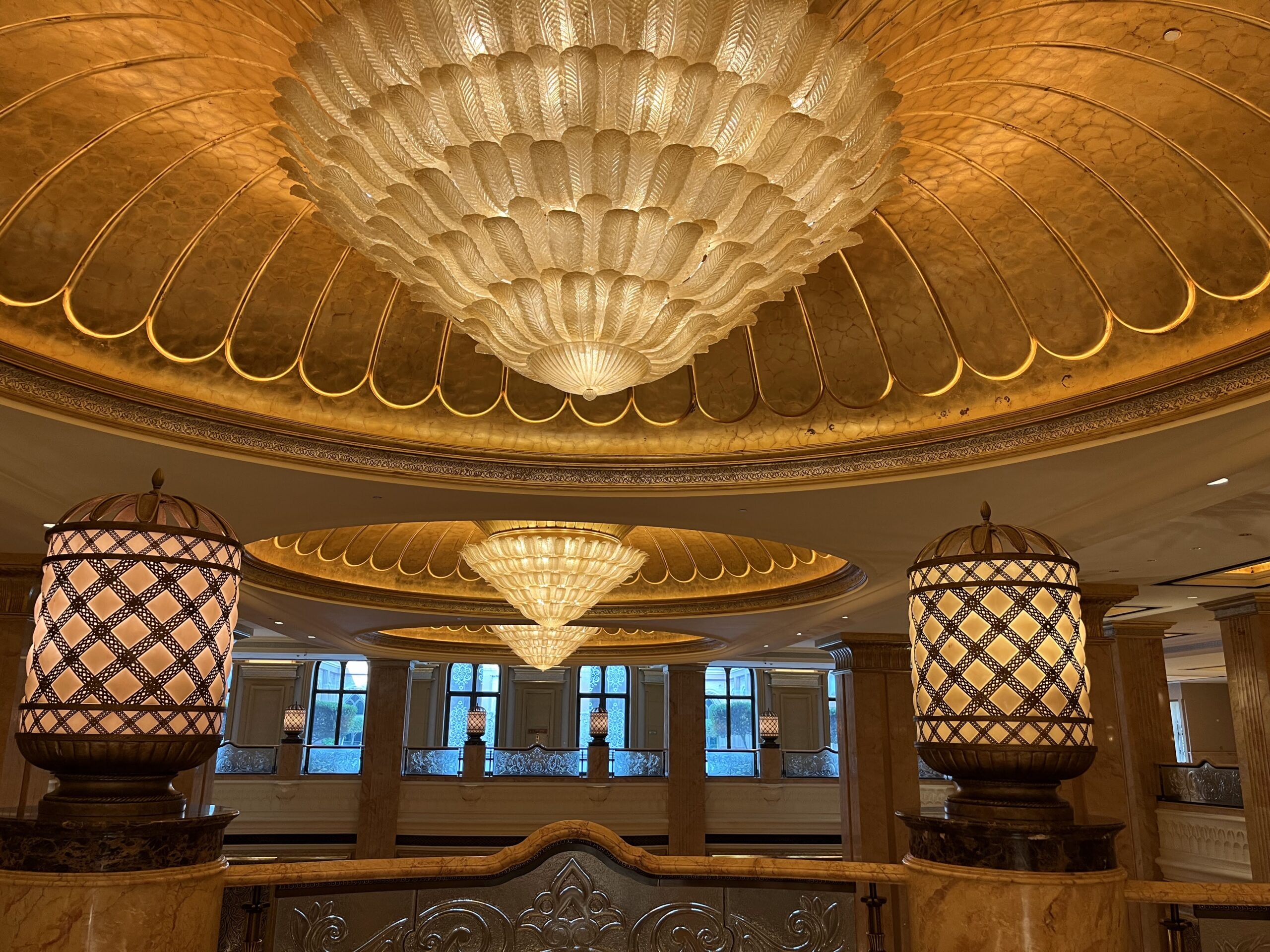 Beautiful Golden decor and interiors at the Emirates Palace Hotel