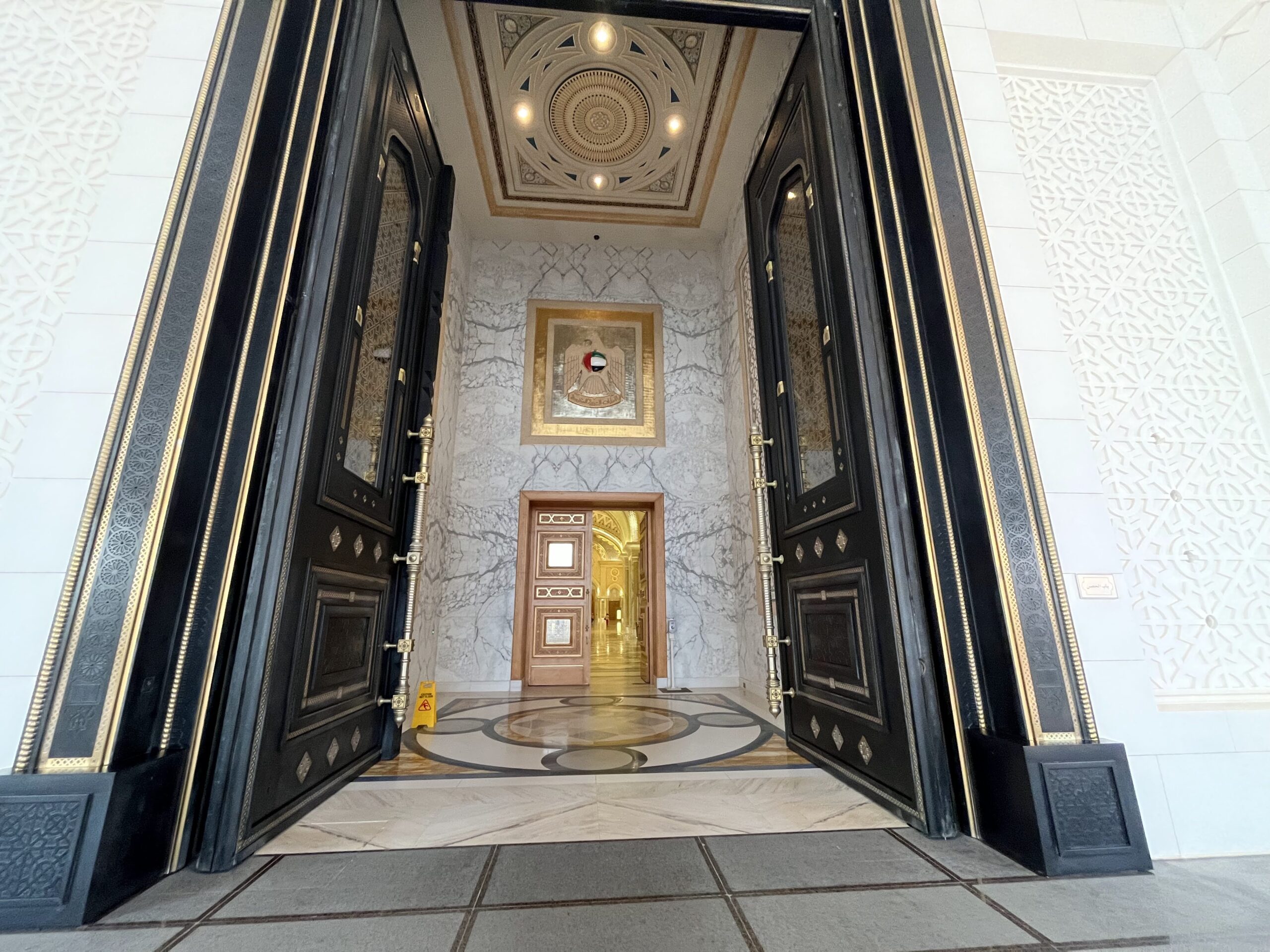 The huge and Grand Entrance at Qasr Al Watan in Abu Dhabi